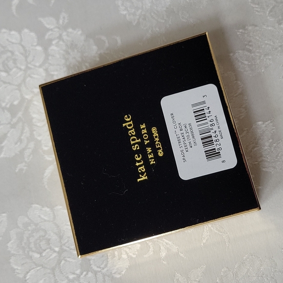 ●FIRM●Kate Spade NY X Lenox "Spade Street" Keepsake Box, Green/Gold - Picture 8 of 10